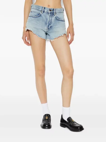 Šortai Balenciaga su nubrozdinimais mėlyna