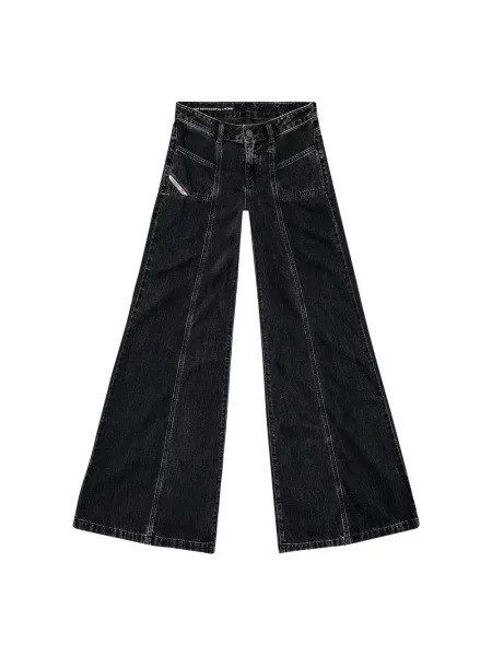 Szerokie jeansy Diesel czarne