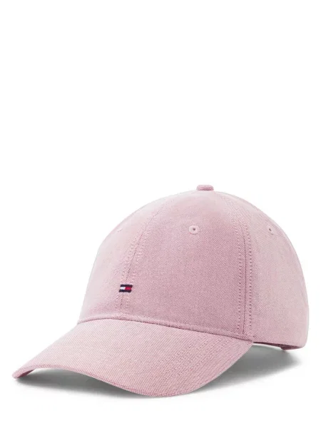 Czapka z daszkiem z czystej bawełny Tommy Hilfiger różowa