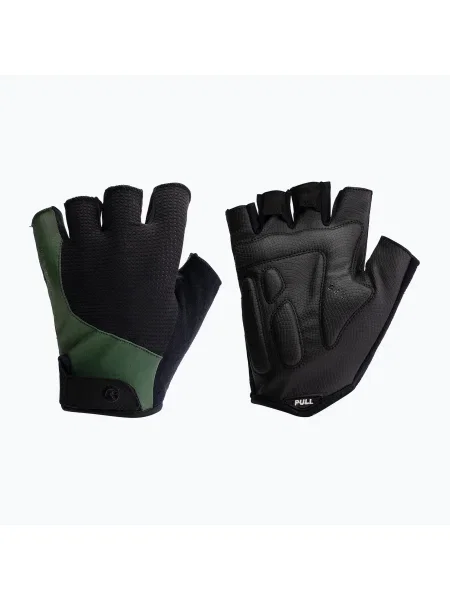 Rogelli Essential fekete/zöld férfi kerékpáros kesztyű. Méret: XL fekete