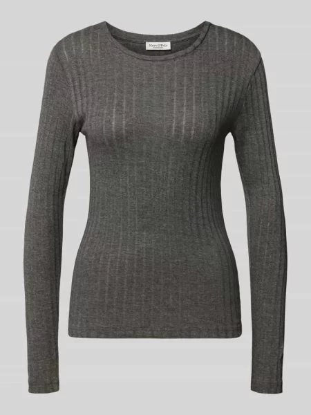 Bluzka z długim rękawem o kroju slim fit z mieszanki bawełny i modalu Marc O'polo