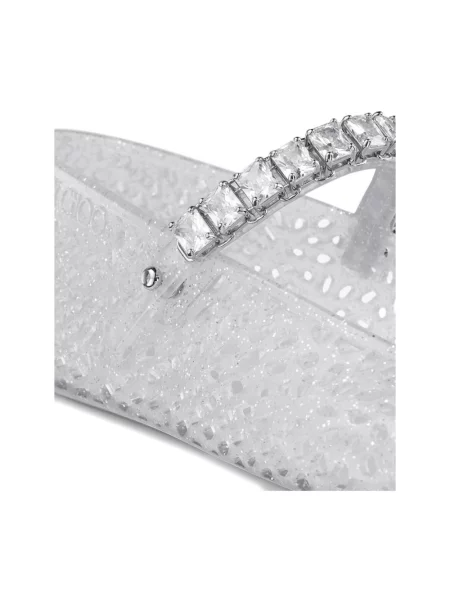 Balerinki Jimmy Choo z kamieniami szare