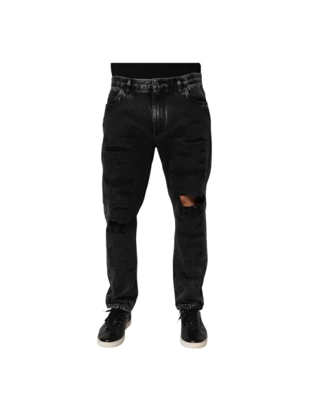 Szerokie jeansy Dolce And Gabbana czarne