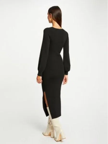 Morgan rochie midi mulată RMROSA negru