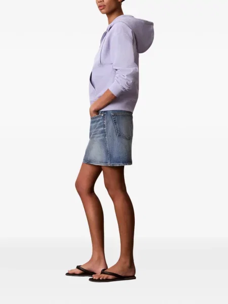 Hanorac cu glugă Calvin Klein cu imagine violet