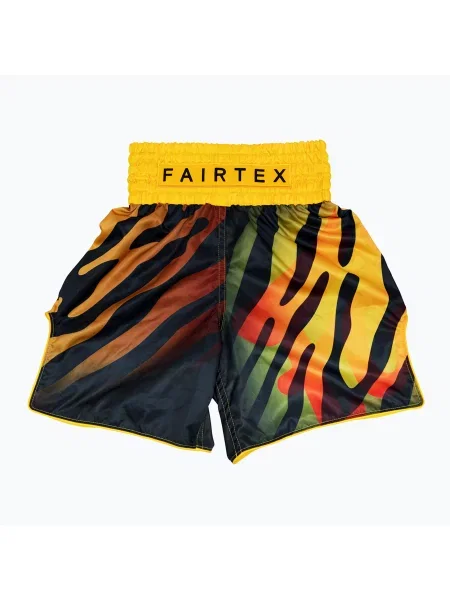 Spodenki bokserskie Fairtex Boxing "Tiger" yellow/black czarne