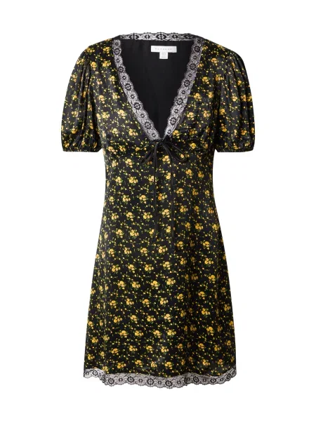 TOPSHOP Rochie galben / verde negru