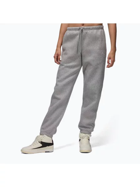 Pantaloni pentru femei Nike Jordan Brooklyn Fleece dark grey heather/white alb