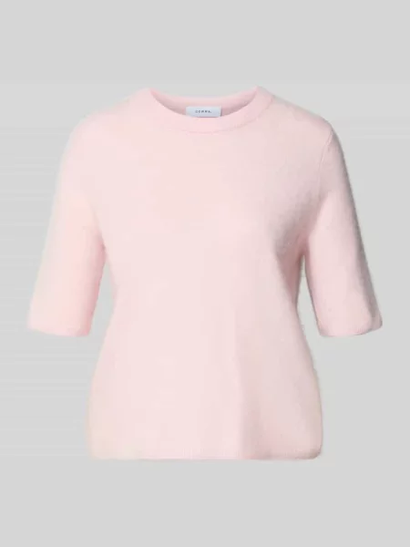 Sweter z dzianiny z czystej wełny krój regular fit Comma różowy