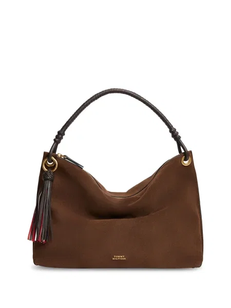 Tommy Hilfiger Geantă Th Statement Leather Bag Suede maro