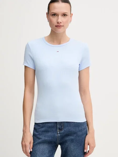 Tommy Jeans basic tričko s modré