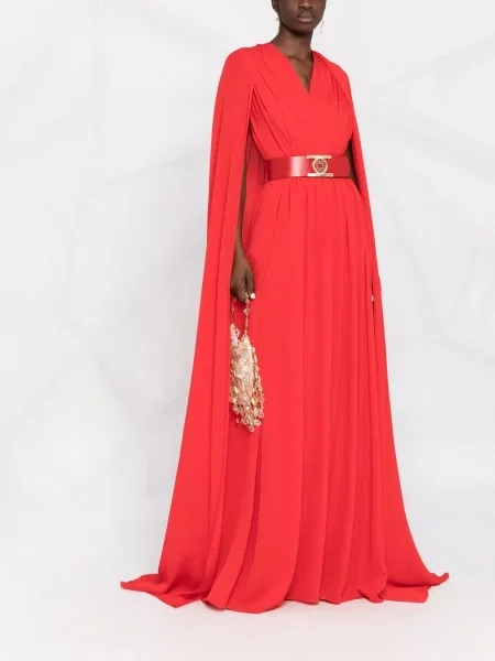 Hedvábné šaty Elie Saab červené