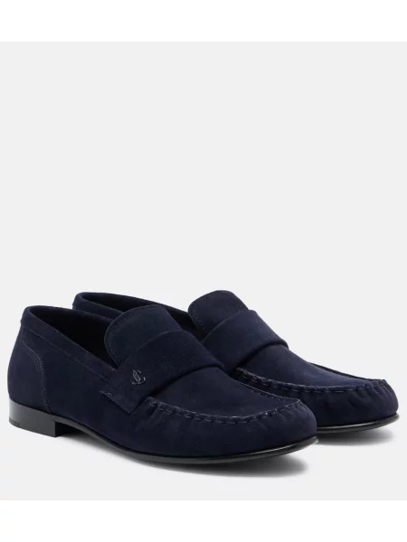 Pantofi loafer Jimmy Choo din piele de căprioară albastru