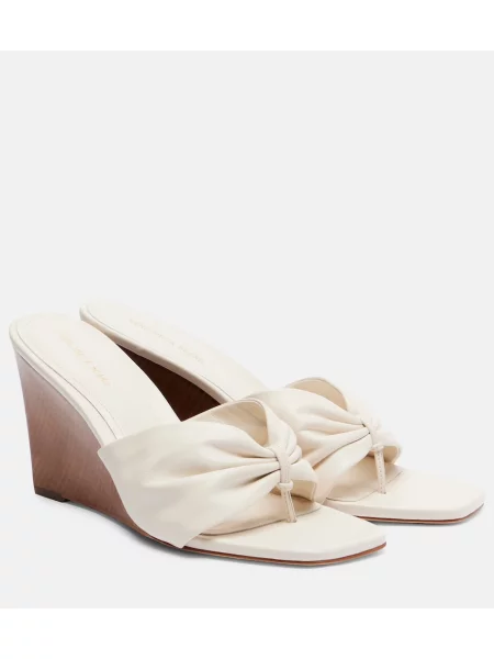 Sandale Veronica Beard din piele cu pană alb