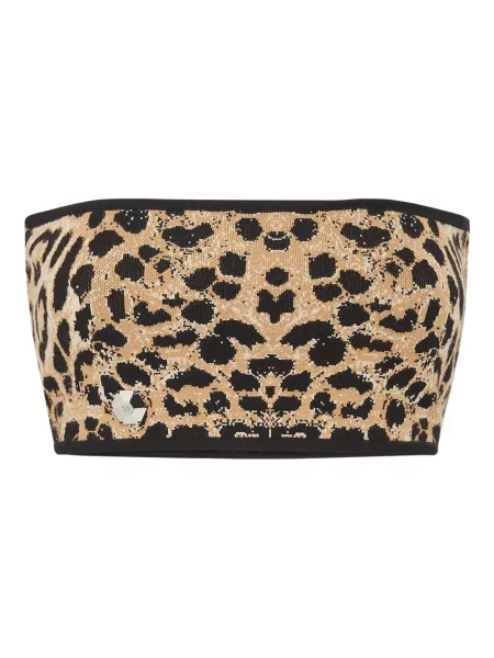 Dzianinowy top Philipp Plein brązowy