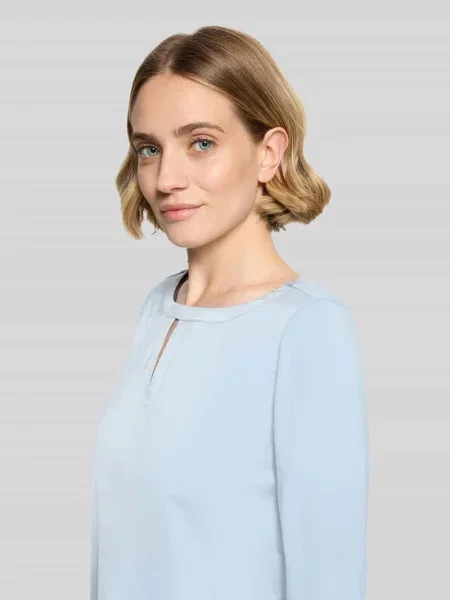 Bluzka z długim rękawem o kroju regular fit z mieszanki Betty Barclay niebieska