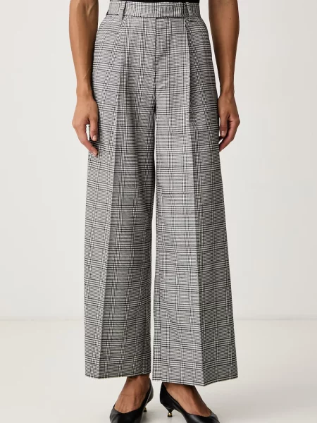 Karl Lagerfeld pantaloni straight pentru femei cu amestec de lână negru
