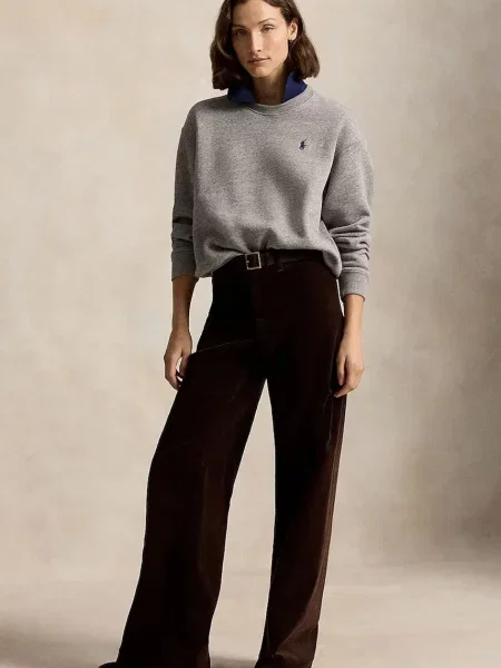 Polo Ralph Lauren bluza z bawełną szara