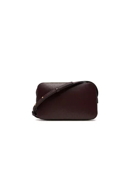 Calvin Klein Torbica Emblem Aop Elongated Camera Bag Tamnocrvena smeđa