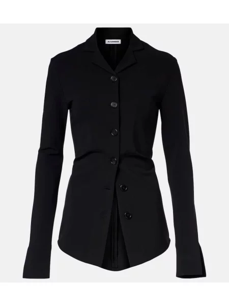 Top Jil Sander din jerseu negru