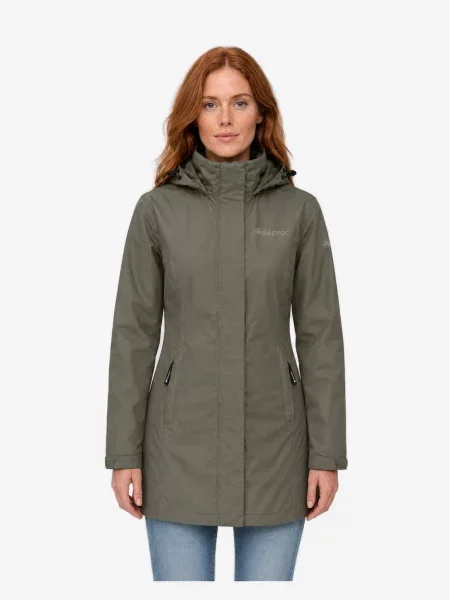 Deproc Zimní bunda Outdoorparka LAVAL LONG Damen Outdoorjacke Regenjacke olivová
