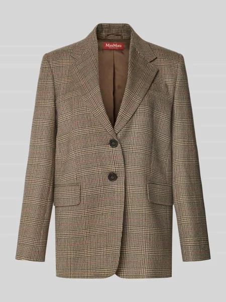 Długi żakiet o kroju regular fit z czystej żywej wełny model TALCA' Max Mara Studio czarna