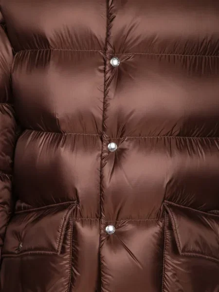 Geacă Moncler cu glugă maro