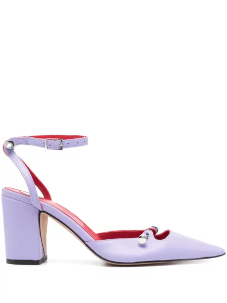 Pantofi cu toc Hardot din piele violet