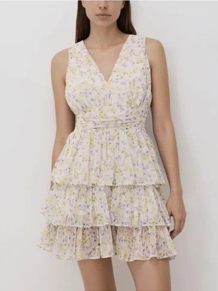 Reserved Rochie mini cu imprimeu floral multicolor