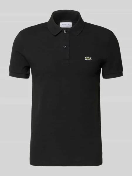 Koszulka polo o kroju slim fit z czystej bawełny Lacoste czarna