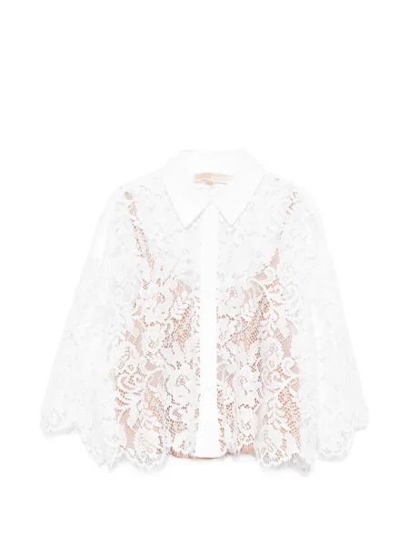 Cămașă Michael Kors din dantelă alb