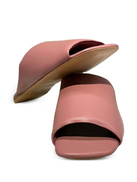 Sandale La Rose din piele fără toc roz