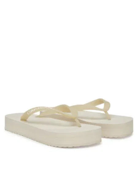 Žabky Calvin Klein Beach Sandal Flatform Tpu eggshell/bright white bílé
