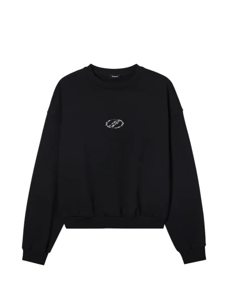 Hanorac crewneck We11done cu decolteu rotund negru