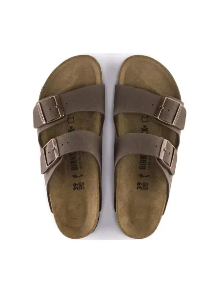 Klapki Birkenstock skórzane brązowe