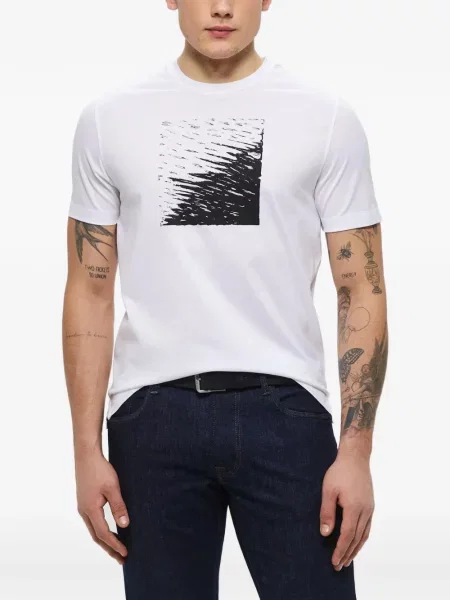 Tricou grafic Pal Zileri cu imagine alb