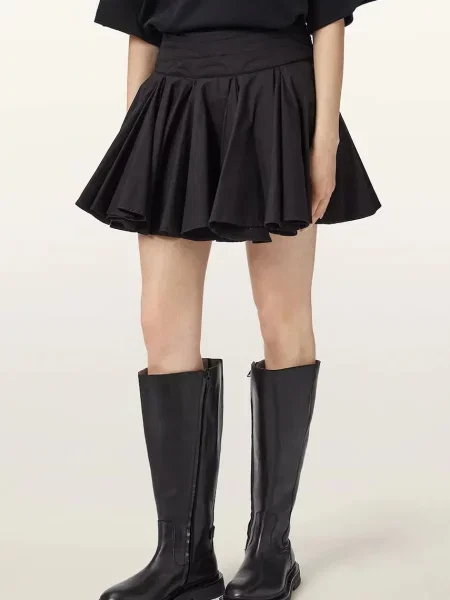 Кожаные сапоги Allsaints черные