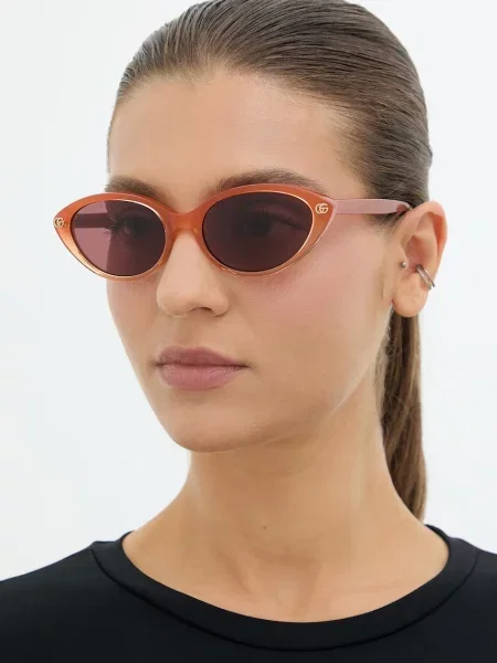 Gucci ochelari de soare cat eye pentru femei portocaliu
