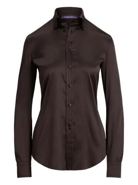 Cămașă Ralph Lauren Collection din satin maro