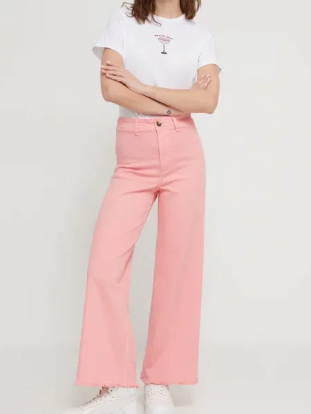 Džíny Billabong high waist růžové
