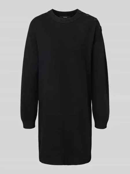 Sukienka o lejącym kroju z dzianiny z mieszanki model ‘SABA’ Vero Moda czarna