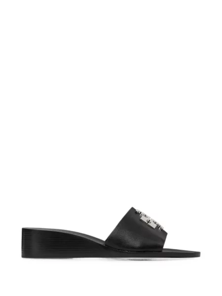 Sandale Tory Burch cu pană cu autograf negru