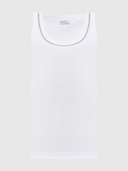 Топ Brunello Cucinelli в рубчик белый
