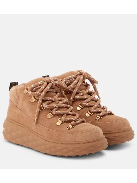 Cizme scurte Jimmy Choo cu platformă bej