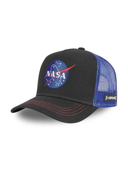 Шапка с козирка Capslab X Nasa с апликация синьо