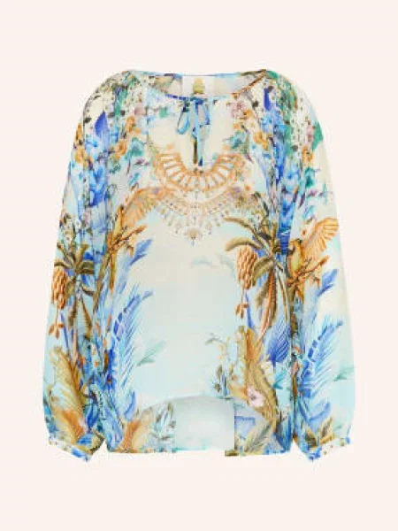 Princess Goes Hollywood Jedwabna Bluzka Z Kamieniami Ozdobnymi blau niebieska