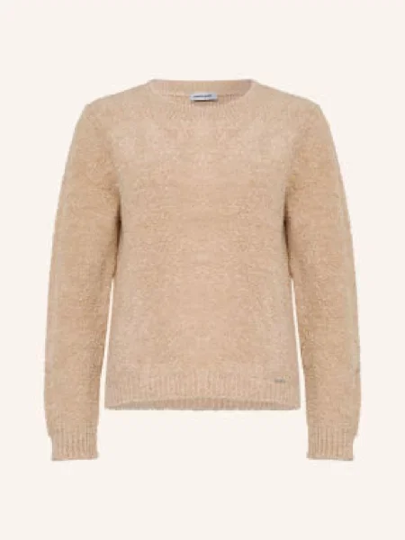 More & More Sweter Z Dzianiny Bouclé beige beżowy