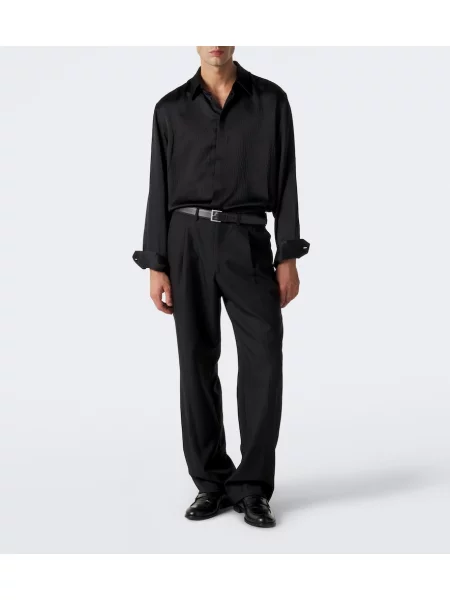 Cămașă Giorgio Armani de mătase negru