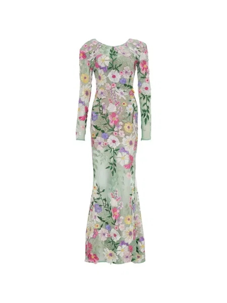 Rochie maxi Bronx & Banco cu model floral verde
