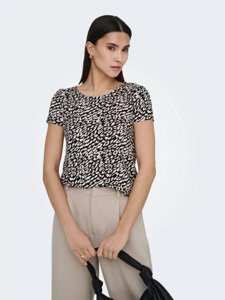 ONLY Tricou ONLBERA / alb negru